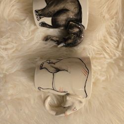 NEW! 2 Cute Elephant Mugs (A Set Of 2)