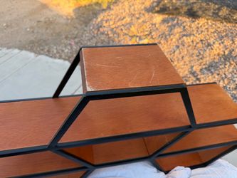 Modern Wood and Metal Geometric Shelf