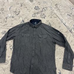 KUHL Born In the Mountains Button Up Men's  Long Sleeve Gray Shirt Sz 2XL