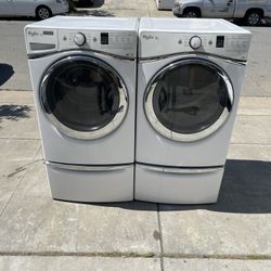 Whirlpool Washer/Dryer (Electric Dryer + Pedestals) 30 Day Warranty 
