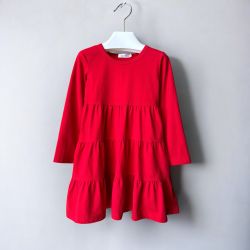 Arshiner Ruffle Dress, Toddler Size 100/ 4T, Red