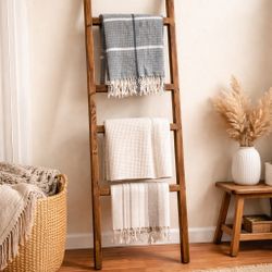 Wood Blanket Or Towel Ladder Rack For home Bedroo