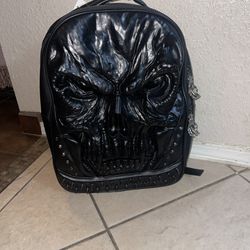 Skull Leather Backpack