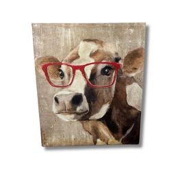 Cow with Glasses Print