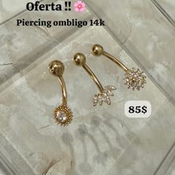 Piercing De Ombligo 14 K 