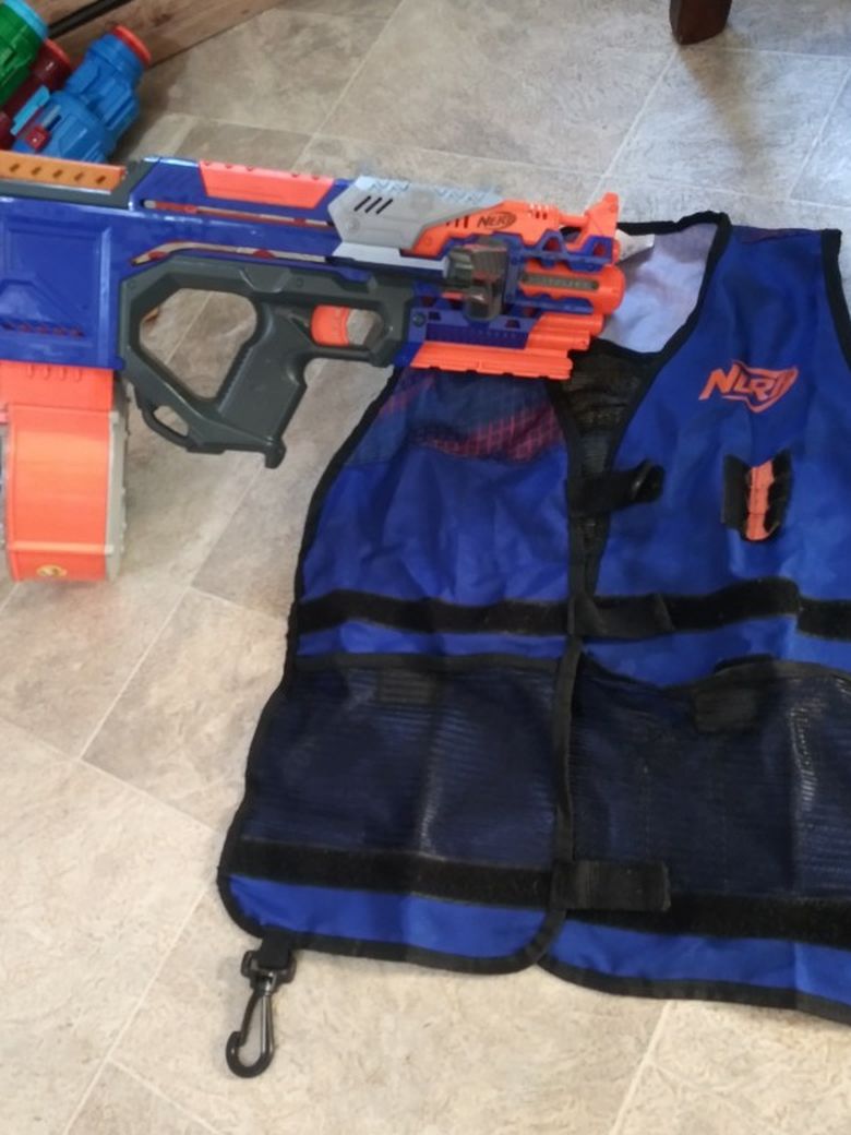 Nerf Gun And Vest Combo