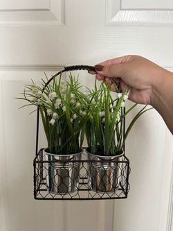 Decorative Wire Basket Floral Arrangement