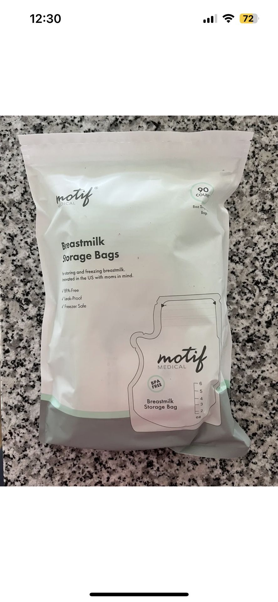 MOTIF Medical Breastmilk Storage Bags 90 Ct 8 oz BPA Free - Leak Proof