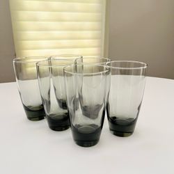 Tall Gray Drinking Glasses / Tumblers (set of 6)