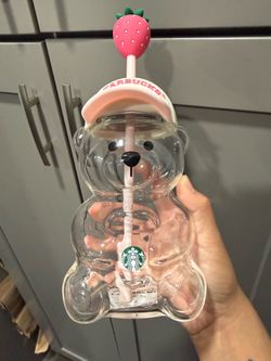 Pink barista bear cup