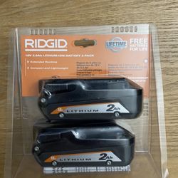 New Rigid 18V Compact Lithium-Ion Battery (2- Pack)