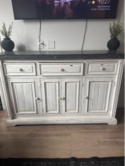 Black And White Farm House Vintage Tv Stand