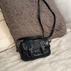 Vintage Coach Black Leather Crossbody