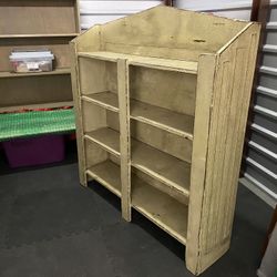 White Washed Antique Vintage Bookcase