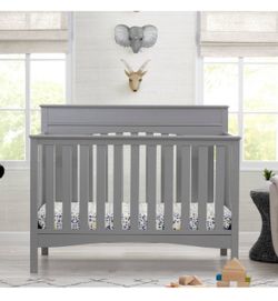 Delta Children Skylar 6-in-1 Convertible Crib Gray  