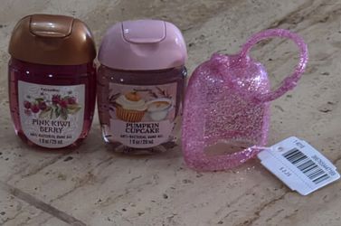 Bath and Body Works Pocketbac Holder and sanitizers