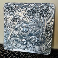 Vintage Signed Arthur Court Square Bunny Platter