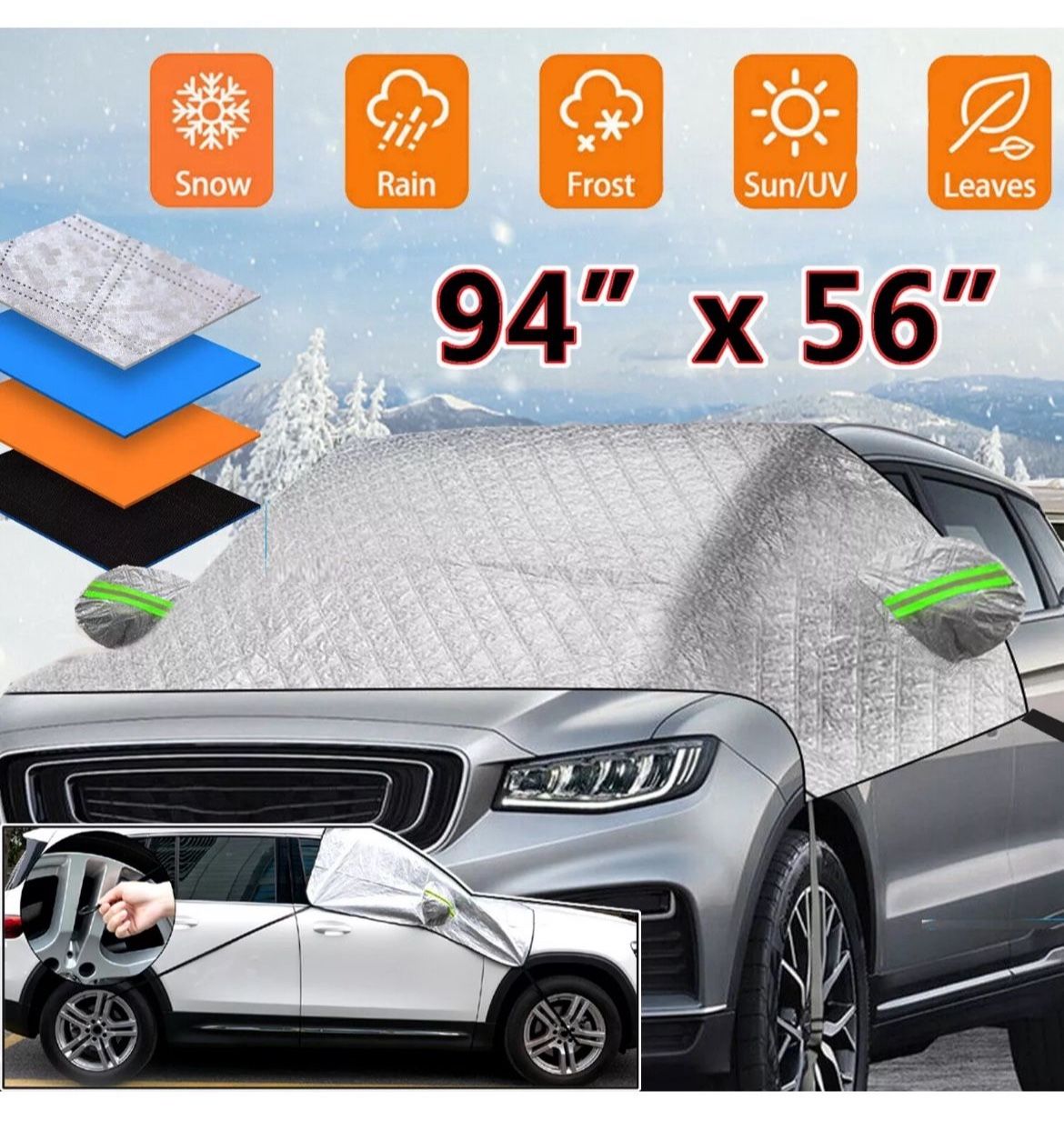 Car Truck Windshield Cover Winter Snow Ice Rain Frost Guard Sun Shade Outdoor US