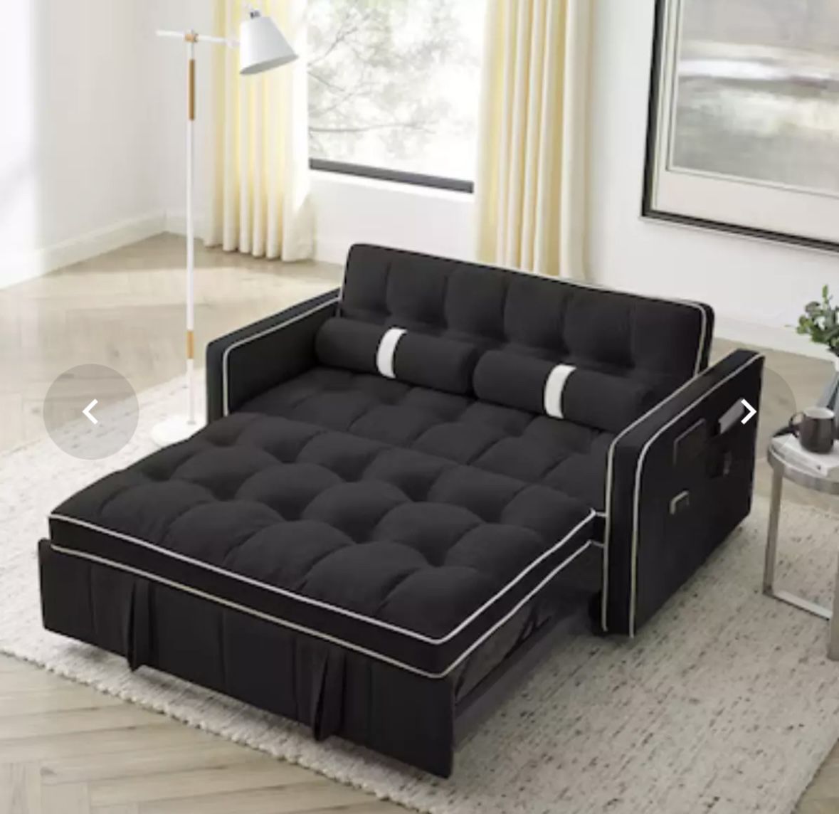 JASMODER Black Contemporary/Modern Sofa bed