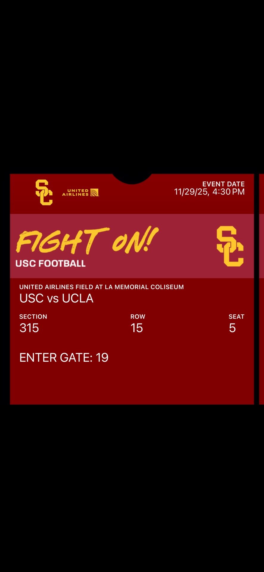 USC vs UCLA $80 EACH