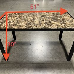 #083009 51” Rectangle Faux Marble Wood top dining table