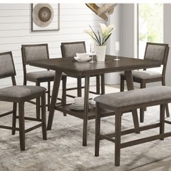 Ember Brown 6pc Dining Table Set 