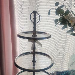 Modern Stainless Steel, 3-Tier Cupcake Stand, Serving Tray Platter
