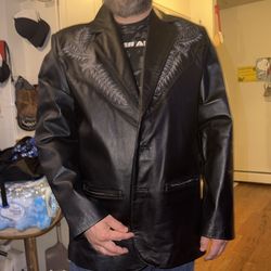 Niko Leather Button Jacket size Large