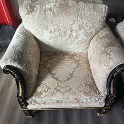 Vintage Accent Chairs Set of 2 Decorative Armchairs