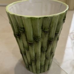 Hand-Painted Bamboo Ceramic Vase - Cardinal Inc.