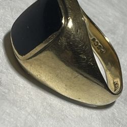 Men's Gold Ring Size 10 Solid Gold And Onyx 