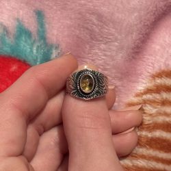Sterling Silver Genuine Citrine Ring