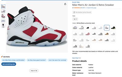 Nike Men’s Air Jordan 6 Retro White/black University Gold