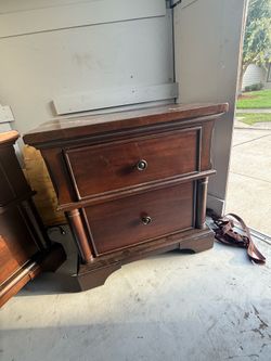 (2) Dark Brown Night Stand W/ compartment