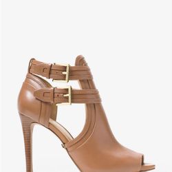 Michael Kors Leather Blaze Peep Toe Camel color sz 9