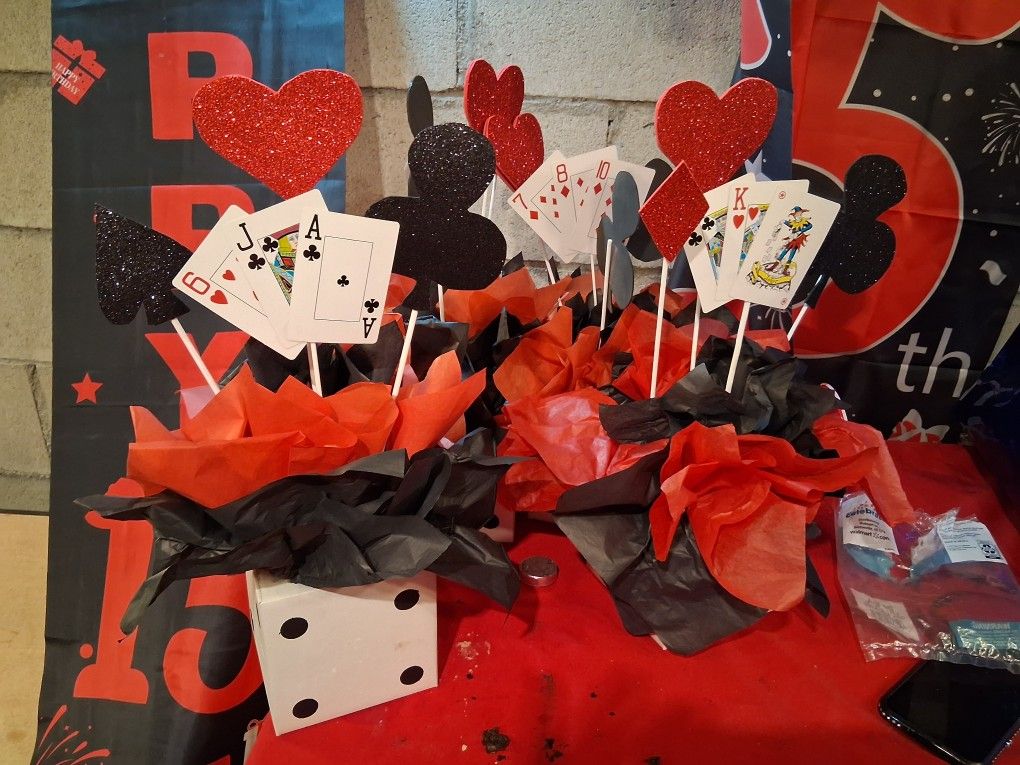 Poker Centerpieces Party Left Over