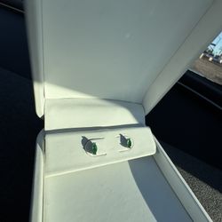 Stunning Natural Emerald .22ct Earring Set