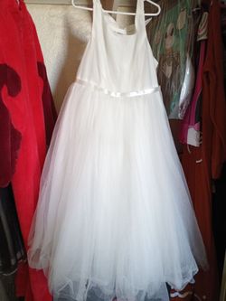 Girls white David's bridal dress size 10