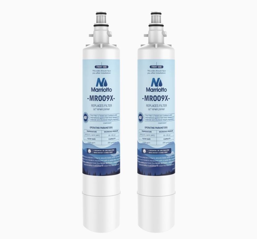 MARRIOTTO Replacement for GE® RPWFE, RPWF (Built-in CHIP) Refrigerator Water Filter, Compatible with GFE28GELDS, PFE28KELDS, PFE28KYNFS, GFD28GELDS, G