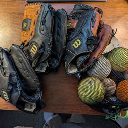 Free Softballs & 3 Mitts