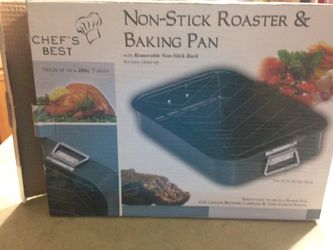 Non -stick Roaster/Baking Pan with rack. (New)