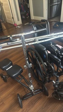 Wheel chair, crutches , leg scooter