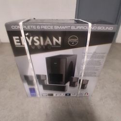 NEW SEALED BOX, "ELYSIAN" 6 SPEAKER SURROUND SOUND SYSTEM, 2600 WATTS, 7.1 CONNECTION AND SMART HOME CAPIBILITY, PRICED TO SELL!!!