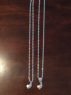 Be My Valentine! NEW Heart with Rose Charm on Sterling Silver Chain