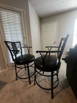 2 set Vintage Style Barstools - Black and Brown