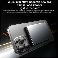 Ultra-Thin 8000mAh Magnetic Wireless Power Bank – 15W Fast Charging