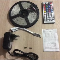 16ft.4 RGB LED Strip Light 5050 SMD Diode RGB Tape Waterproof Flexible LED Ribbon 30D/M With Remote Controller + DC12V Power Adapter