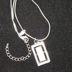 Chico's Two-tone Double Sided Rectangle Necklace 