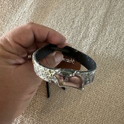 Rattlesnake Bracelet with polished Campo del Cielo Meteorite - Space/Spiritual