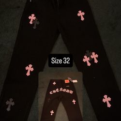 1:1 Chrome Heart Pants Size 32 Levi Size 